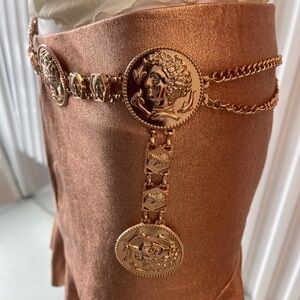 Elegant Rose Gold Large Chain Belt for Women